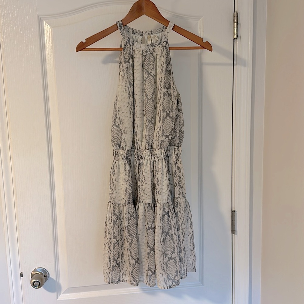 Gorgeous Handmade Printed  Halter Neck Summer Dress Open Back (size medium)